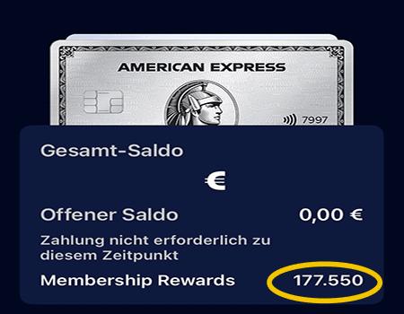 177 K American Express Punkte
