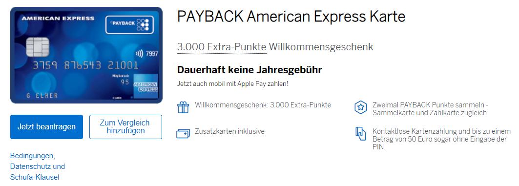 American Express Payback Karte